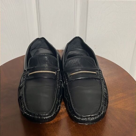 🔥 LUCIO RICCI Loafers Men's Size 10.5 Black  Slip-On Driving Loafers Shoes GUC - Picture 3 of 12